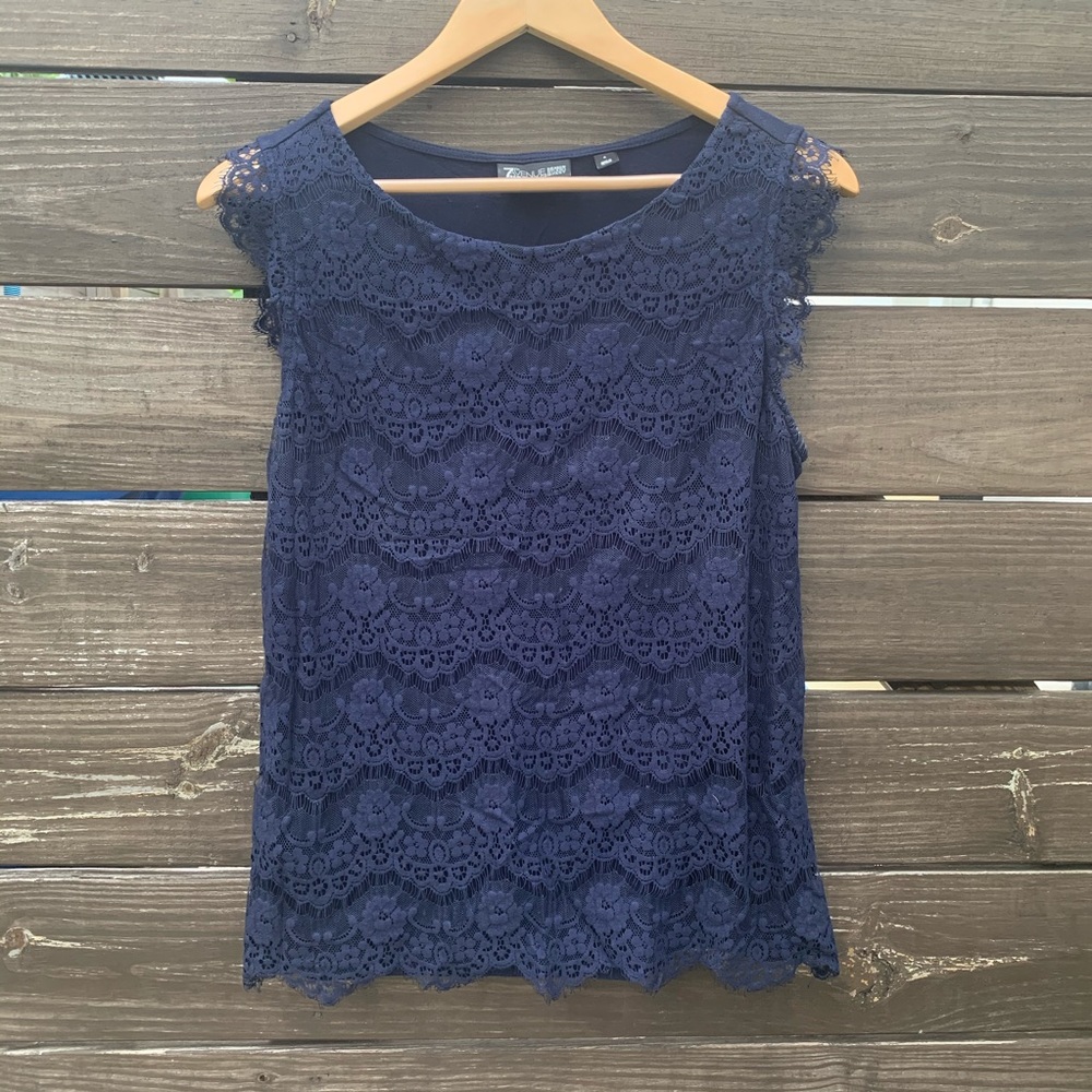 Lace overlay blouse